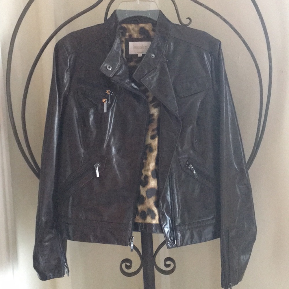 Laundry Chocolate Brown Leather Moto